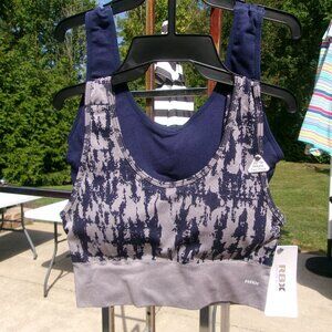 NWT RBX 2PK NAVY& NAVY&GRAY SPORTS BRAS M